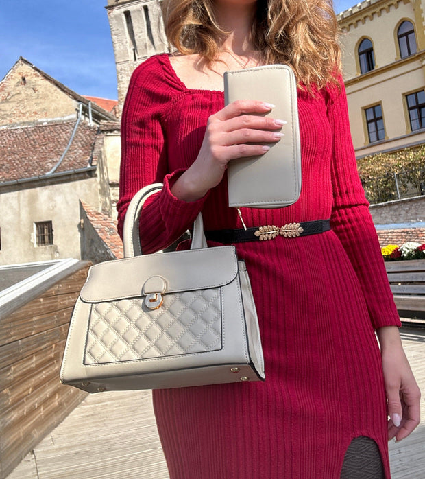 Set Julia - Geanta bej si Portofel