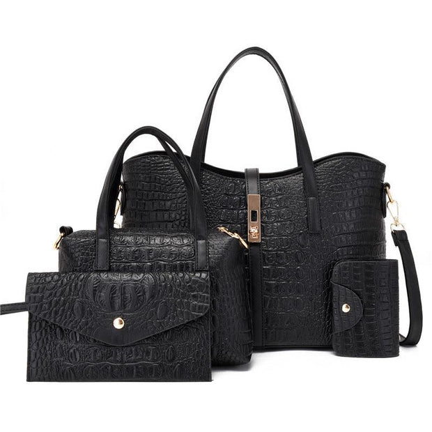 Set geanta neagra Magnolia - 4 piese