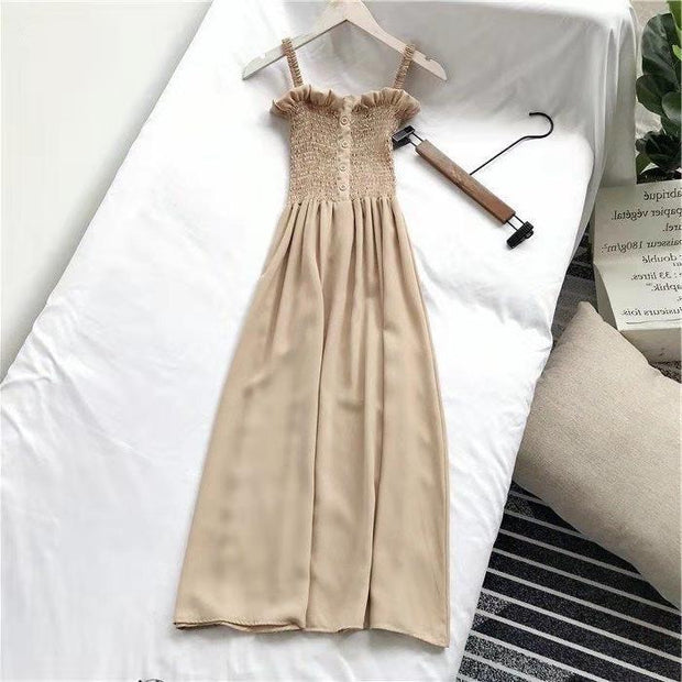 Rochie midi maro cu bust elastic