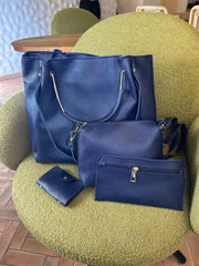 Set genti albastre Selena 4 in 1