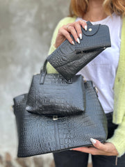 Set geanta neagra Magnolia - 4 piese