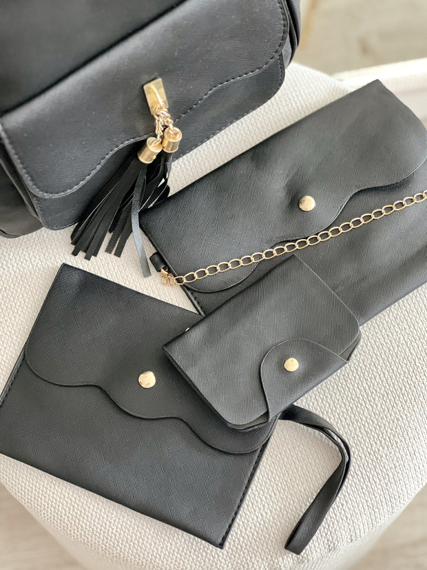 Rucsac negru Cleo - 4 piese