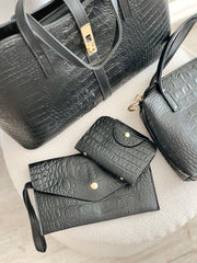 Set geanta neagra Magnolia - 4 piese