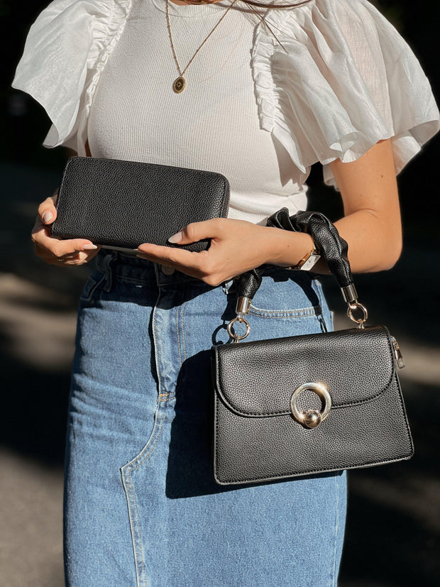 Set Natalia - Geanta neagra si Portofel