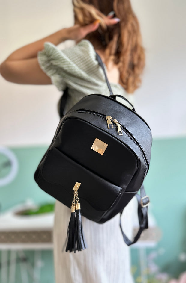 Rucsac negru Cleo - 4 piese