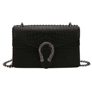 Geanta neagra imprimeu crocodil Louise