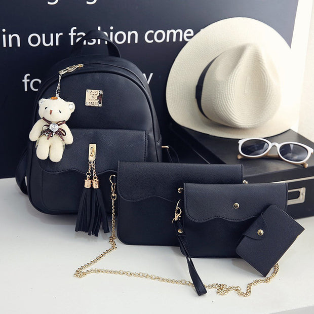 Rucsac negru Cleo - 4 piese