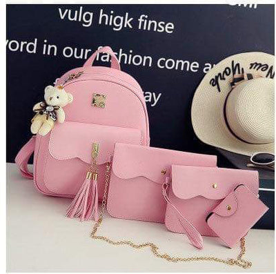 Rucsac roz Cleo - 4 piese