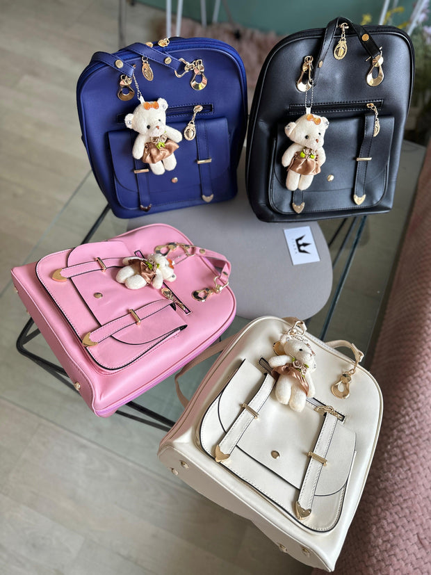 Rucsac crem Harmony + Ursulet - TIARA CONCEPT STORE