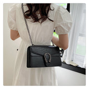 Geanta neagra imprimeu crocodil Louise