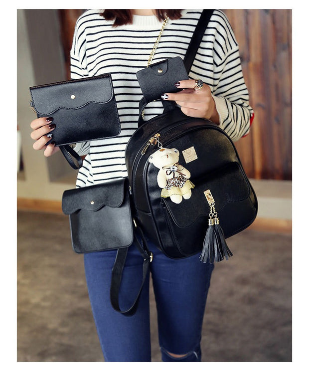 Rucsac negru Cleo - 4 piese
