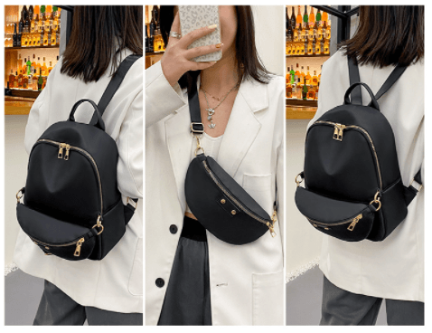 Set Rucsac + Borseta Kim negru
