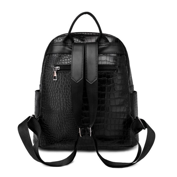 Rucsac negru crocodil Gaia - TIARA CONCEPT STORE