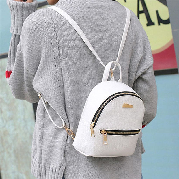Mini Rucsac alb piele ecologica Nadia - TIARA CONCEPT STORE