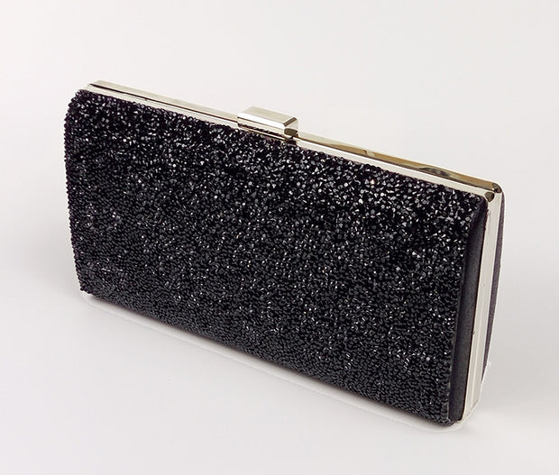Clutch negru cu sclipici Nova