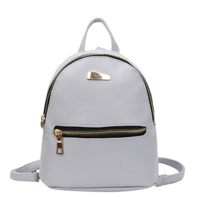Mini Rucsac gri piele ecologica Nadia - TIARA CONCEPT STORE