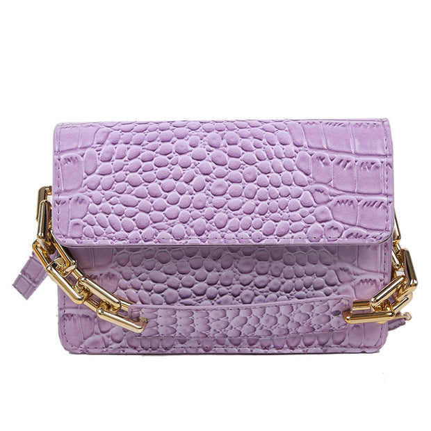 Geanta mov imprimeu crocodil Livia - TIARA CONCEPT STORE