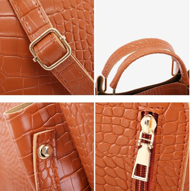 Set genti maro imitatie crocodil Selena 4 in 1 - TIARA CONCEPT STORE