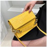 Geanta galbena imprimeu crocodil Livia - TIARA CONCEPT STORE
