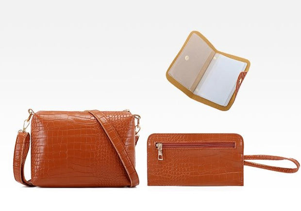 Set genti maro imitatie crocodil Selena 4 in 1 - TIARA CONCEPT STORE