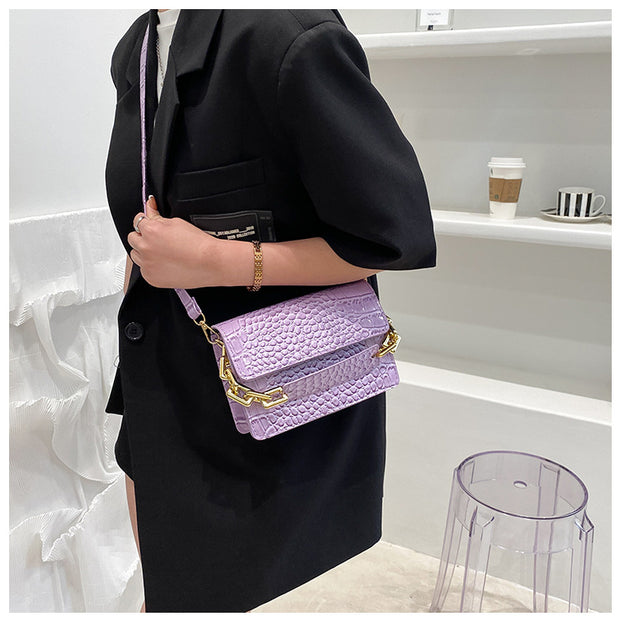 Geanta mov imprimeu crocodil Livia - TIARA CONCEPT STORE