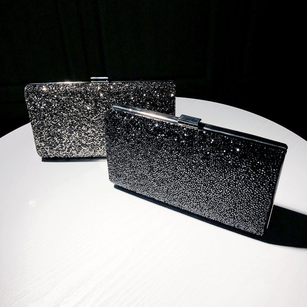 Clutch negru cu sclipici Nova