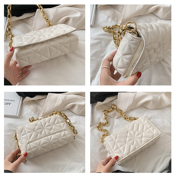 Geanta alba matlasata Zenaida - TIARA CONCEPT STORE