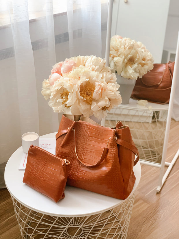 Set genti maro imitatie crocodil Selena 4 in 1 - TIARA CONCEPT STORE