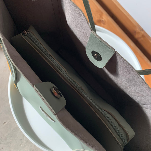 Geanta verde + Portfard Fiona - TIARA CONCEPT STORE