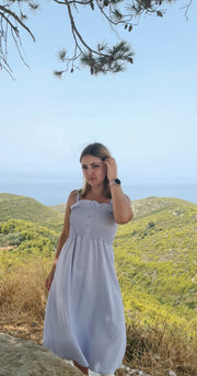 Rochie midi lila cu bust elastic - TIARA CONCEPT STORE