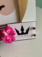 Cercei rotunzi piatra rosie - TIARA CONCEPT STORE