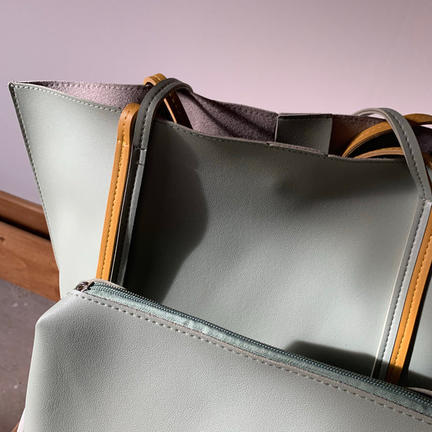 Geanta verde + Portfard Fiona - TIARA CONCEPT STORE