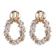 Cercei aurii eleganti cu perle