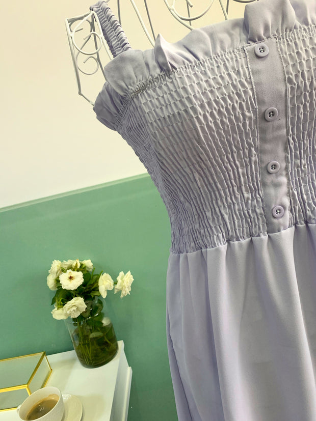 Rochie midi lila cu bust elastic - TIARA CONCEPT STORE