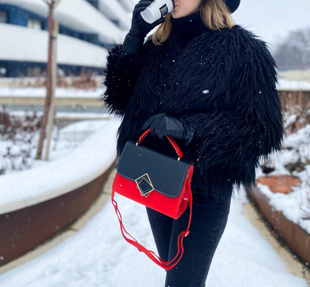 Geanta Bliss negru/rosu