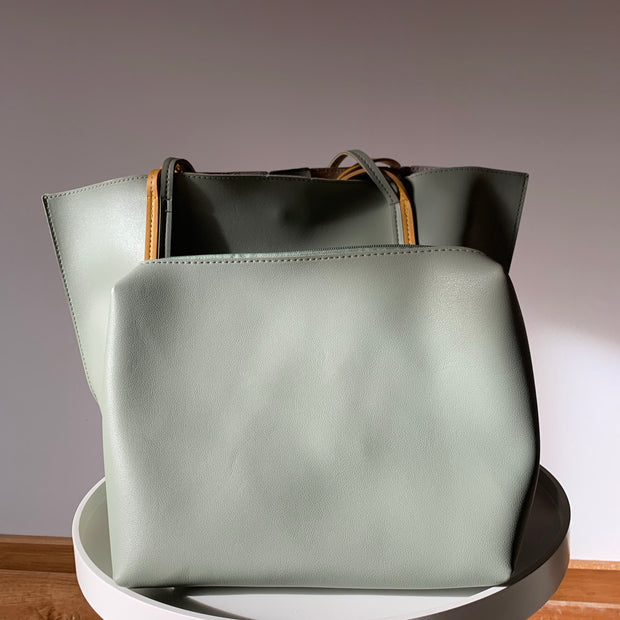 Geanta verde + Portfard Fiona - TIARA CONCEPT STORE
