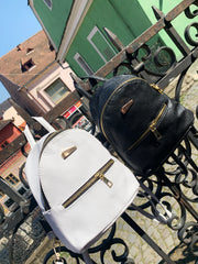 Mini Rucsac alb piele ecologica Nadia - TIARA CONCEPT STORE