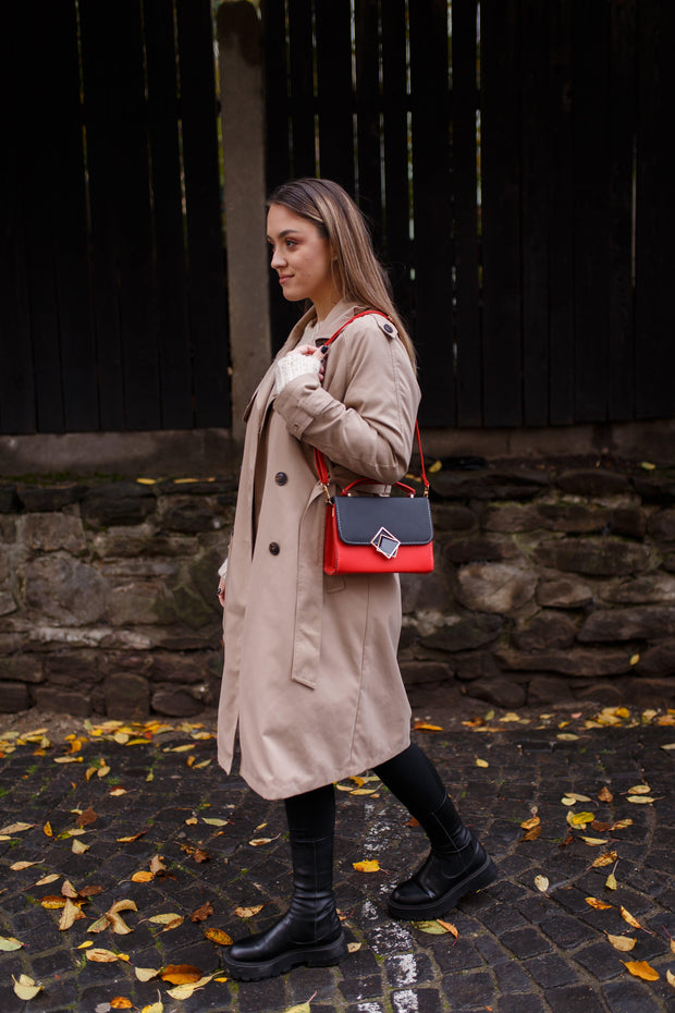 Geanta Bliss negru/rosu
