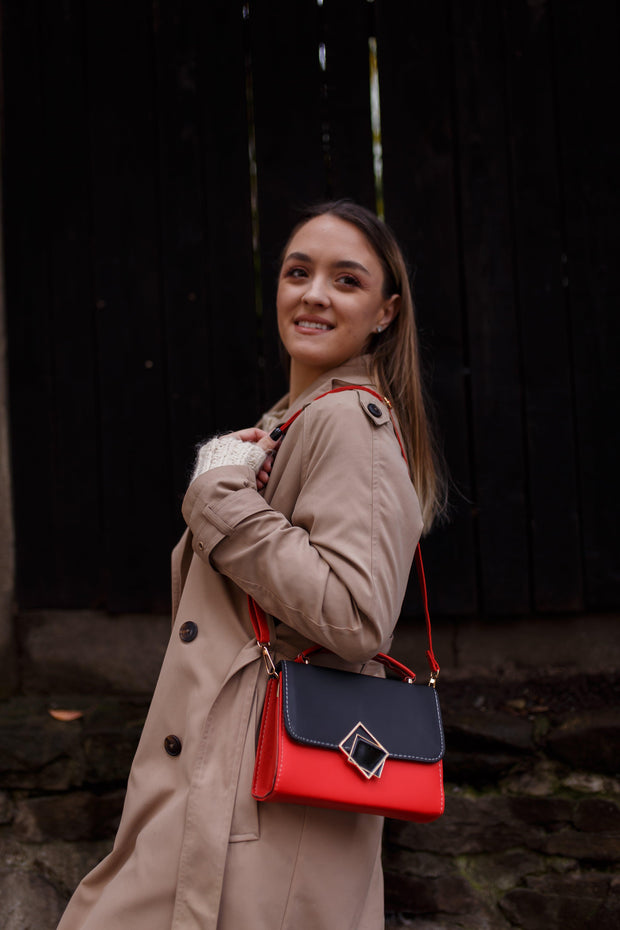 Geanta Bliss negru/rosu