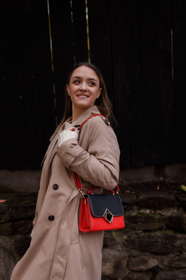 Geanta Bliss negru/rosu