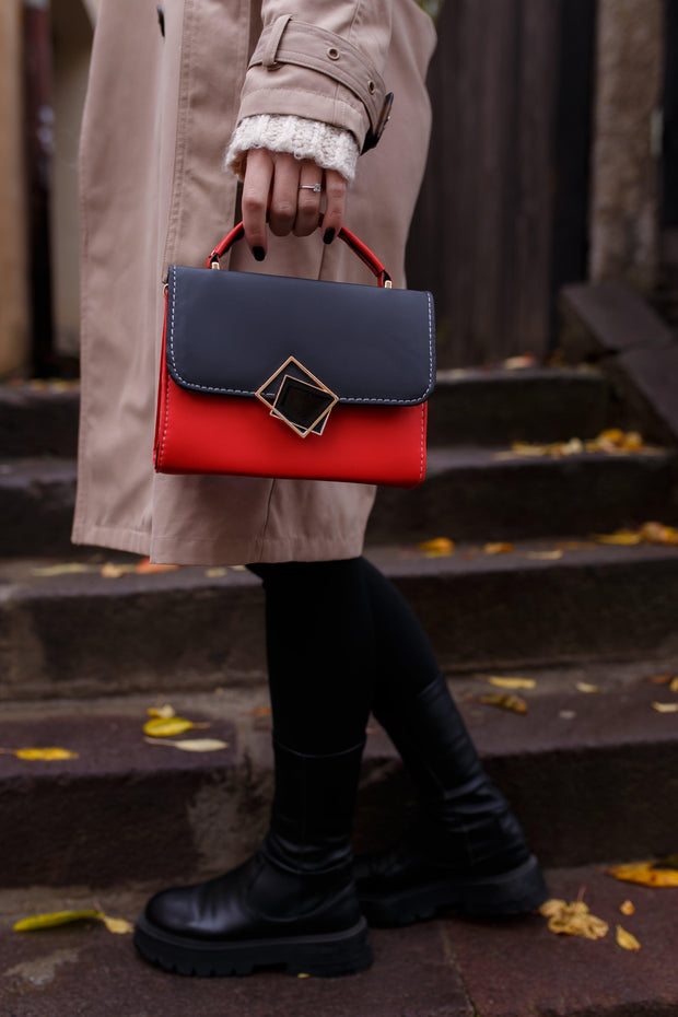 Geanta Bliss negru/rosu