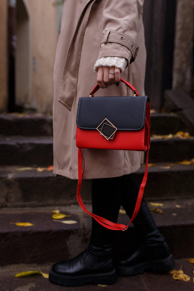 Geanta Bliss negru/rosu